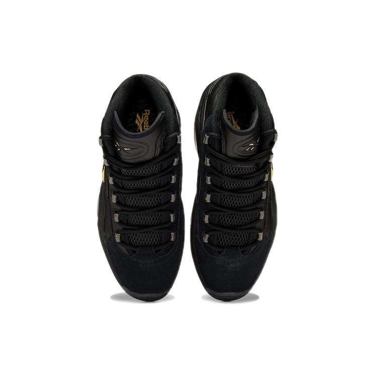 New Reebok Question Mid Black Gold H01308