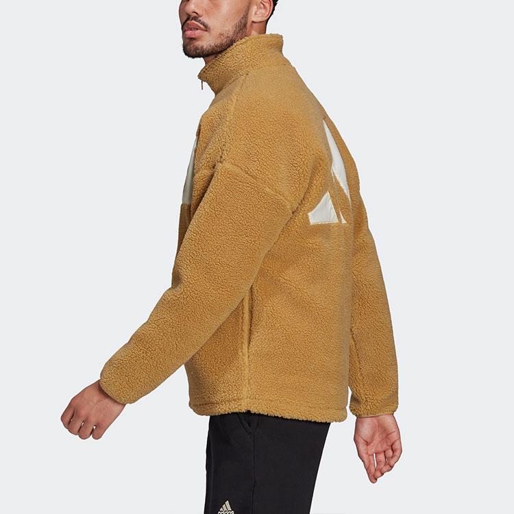 Adidas Logo Lässige Gespleißte Stehkragen Sportjacke Unisex Jacken Gelb HI1185