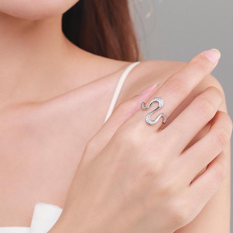 Tancise Klasický 925 Sterling Silver Zirkonový prsten Dámské šperky Svatební slib Party dárek