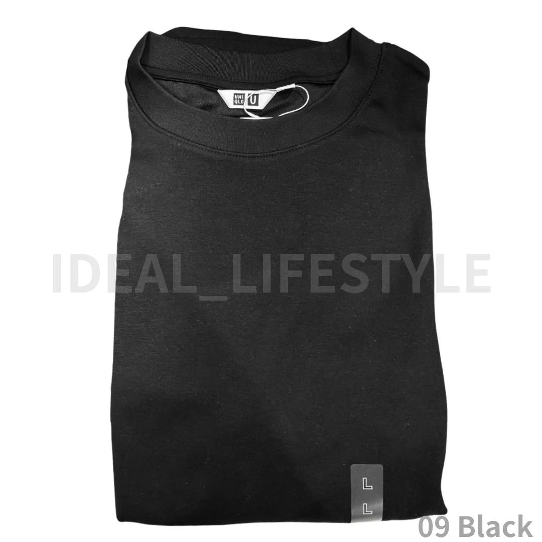 UNIQLO U AIRism Cotton Oversized Crew Neck Half-Sleeve T-Shirt S-4XL 475355 NWT 4XL чёрный