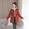 Stylish and Warm: Plus Size Hooded Korean Style Mid-Length Coat for Women