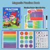 Magnetisches Bruchlernspielzeug für Kinder - Dreifach faltbare pädagogische Mathe-Scheibe mit visuellen Teilungspuzzles