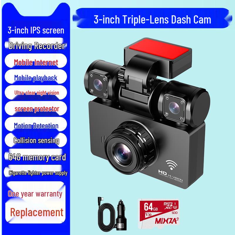 2025 Wireless 360° Dash Cam with Sentinel Mode & 24-Hour Parking Monitoring