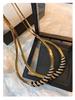 Vintage High-End Zircon-Inlaid Geometric Snake Bone Choker Necklace