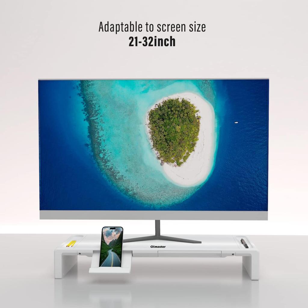 Olmaster Monitor Desktop 3 Tier Width PC Monitor Smartphone Tablet Holder Display Keyboard 8CM Load Capacity Laptop PC Genuine Product Stand, Stand,