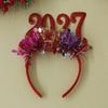 Creative Light‑Up 2027 New Year Headband Glitter Star Tinsel Christmas Head Hoop Flexible Colorful Party Hair Accessory Carnival