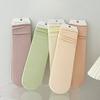 Summer Thin, Cold Socks for Women, Straight, Breathable, Puffy Socks, Solid Color, Striped, Rolled-up Mid-calf Socks, Versatile Women's Socks
