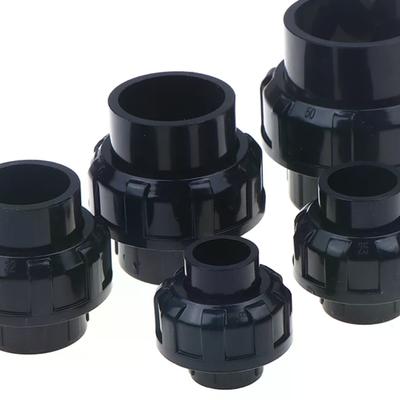 1/5Pcs 20/25/32/40/50mm Black PVC Union Connector Garden Irrigation Pipe Direct Joints Aquarium Drainage Pipe Straight Connector
