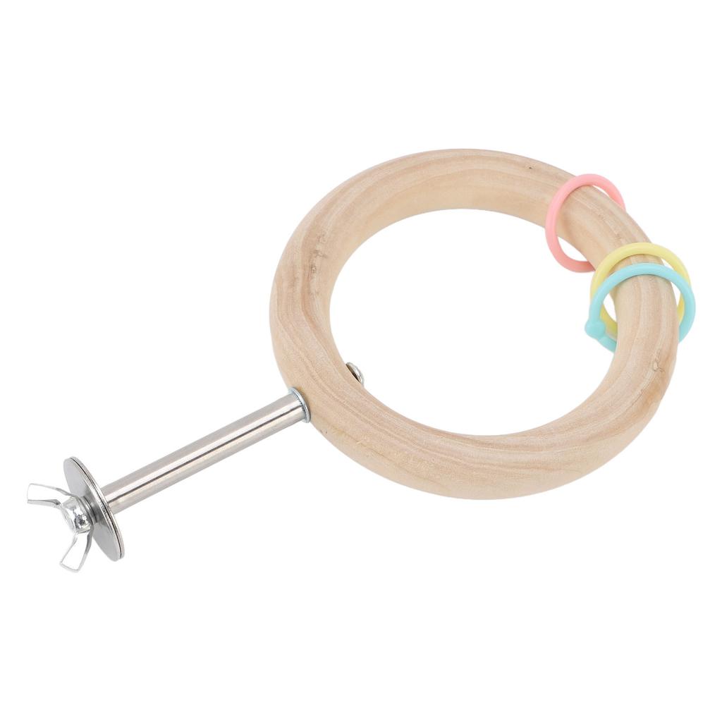 Bird Cage Round Perch Wooden Stable Structure Multifunctional Bite Proof Parrot Swing Perch Stand To