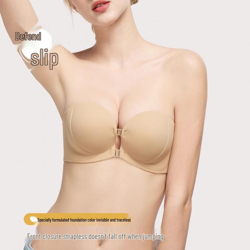 Strapless Non-Slip Push-Up Bandeau for Small Chest - Extra Thick Half Cup Sexy Bra