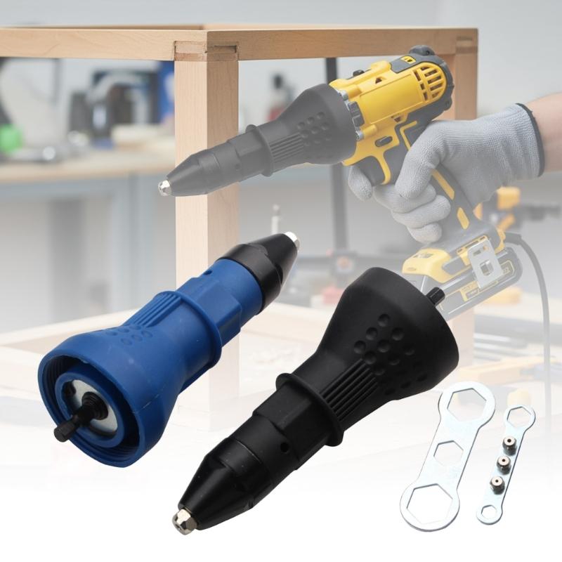 Universal Electric Rivet Tool Attachment Alloy Steel Construction Wear Resistant Hexagonal Head Precisions Fit