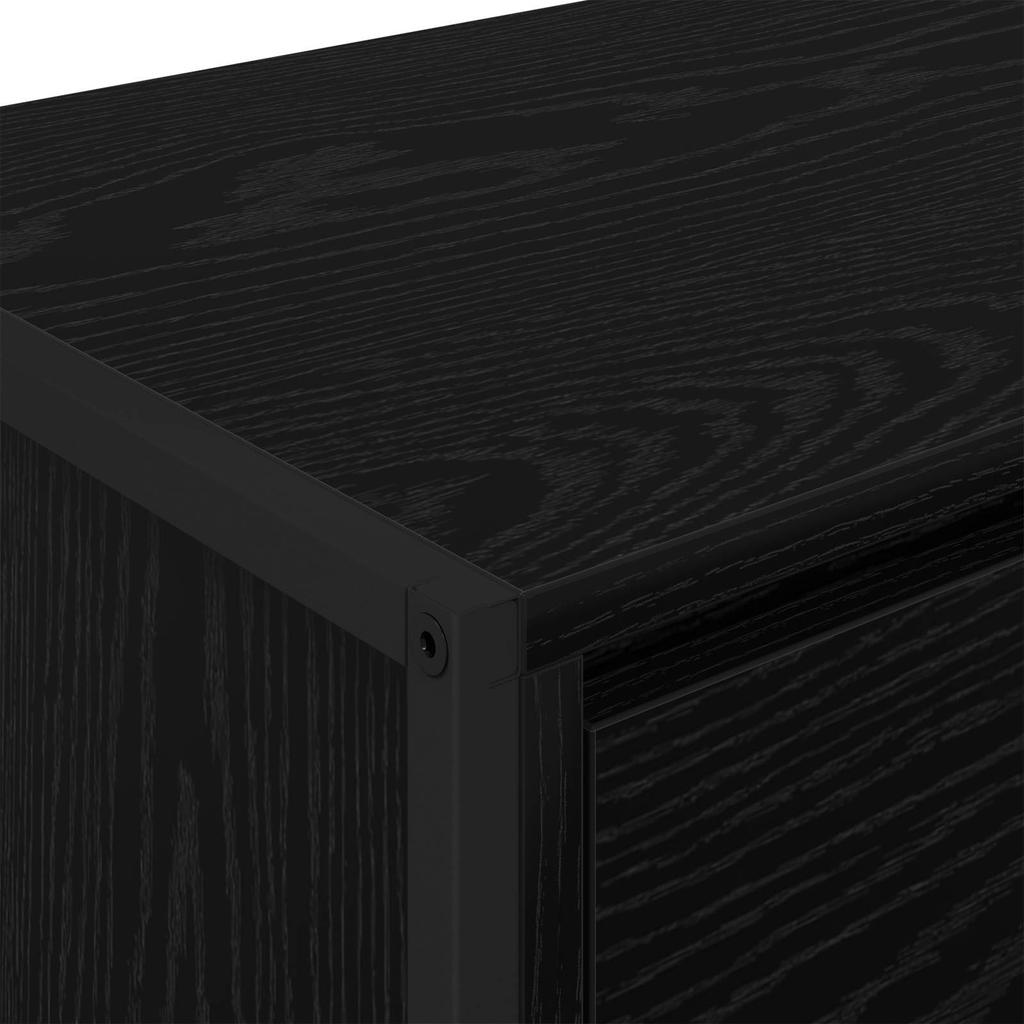 TV Stand in Black Oak Effect 100 x 36 x 49.5 cm