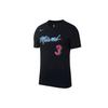 NBA Miami Heat Dwyane Wade City Edition Jersey, Season 2018-19, Player Short Sleeve T-shirt Men Tops Black AO0901-016