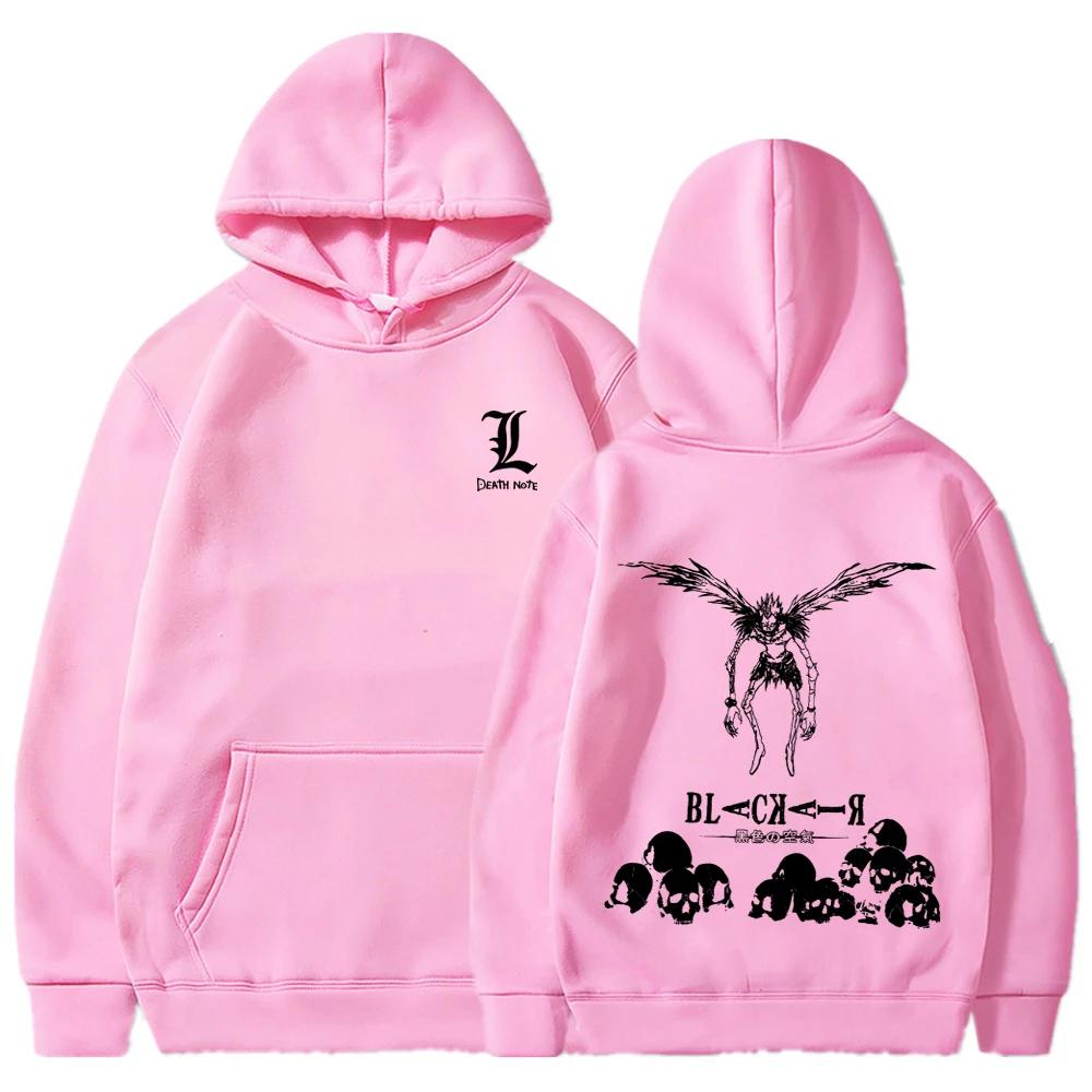 Death Note Anime Hoodies for Men and Women Ryuuku Skull Print Y2k Sportswear Gothic Harajuku Manga Hoodies Hip Hop Warmth