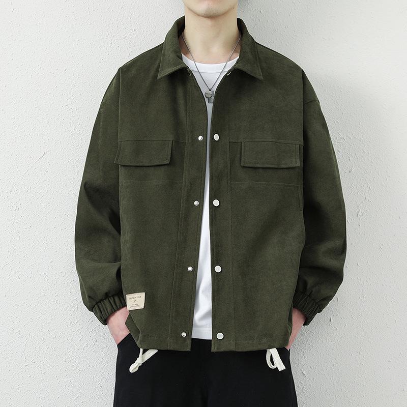Jacket Men's Spring and Autumn Lapel Jacket Fashion High Sense Trend Tooling Clothes Casual Men's Clothing