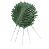 A84E-340 Pieces 8 Kinds Tropical Party Decorations Jungle Monstera Leaves , Artificial Palm Leaves With Faux Stem