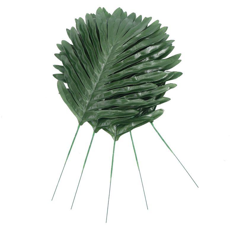 A84E-340 Pieces 8 Kinds Tropical Party Decorations Jungle Monstera Leaves , Artificial Palm Leaves With Faux Stem