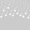 30pcs White Heart Spirals Streamers Set Hanging Decoration For Wedding Birthdays And Festival Celebration House Decors