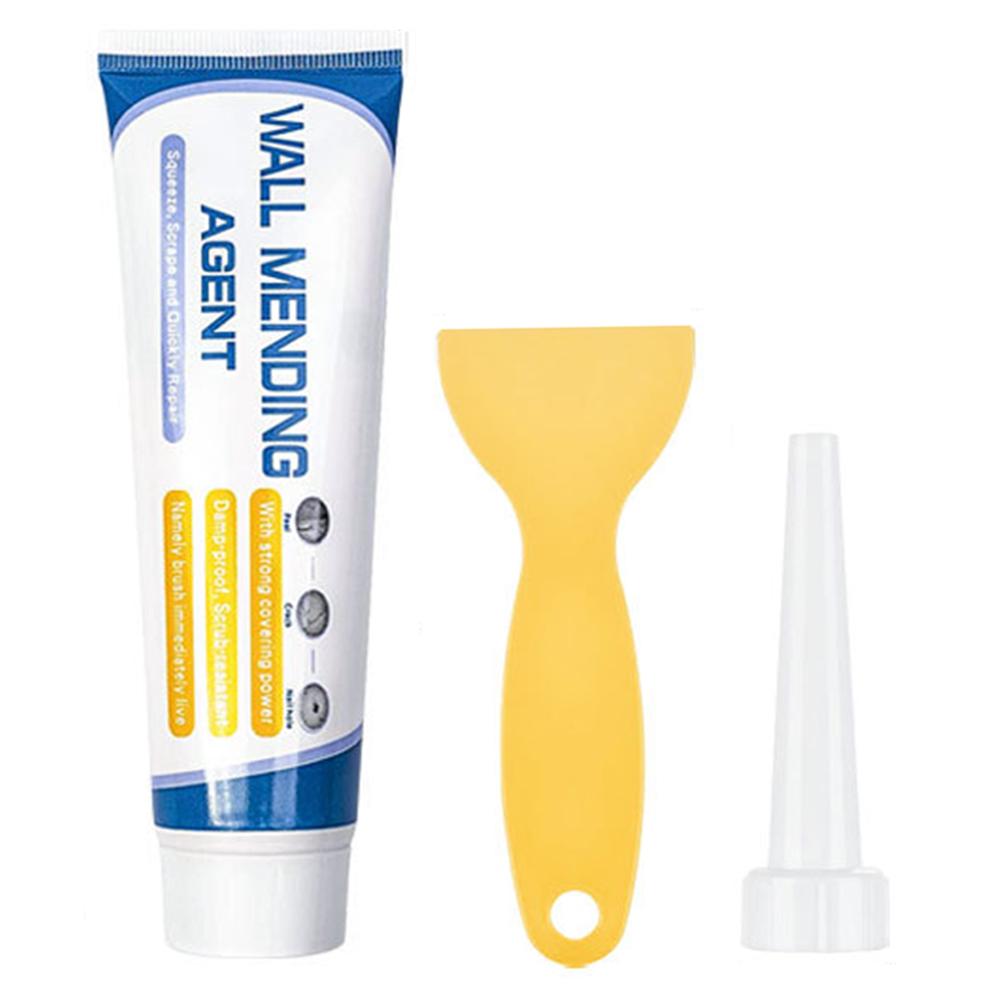 

100g Wall Mending Agent Caulking Agent Wall Repair Cream With Scraper Waterproof Anti Mold White Wall Patching Cream Fast Drying