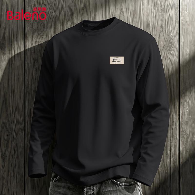 Baleno Men's 100% Cotton Long Sleeve Crew Neck T-Shirt