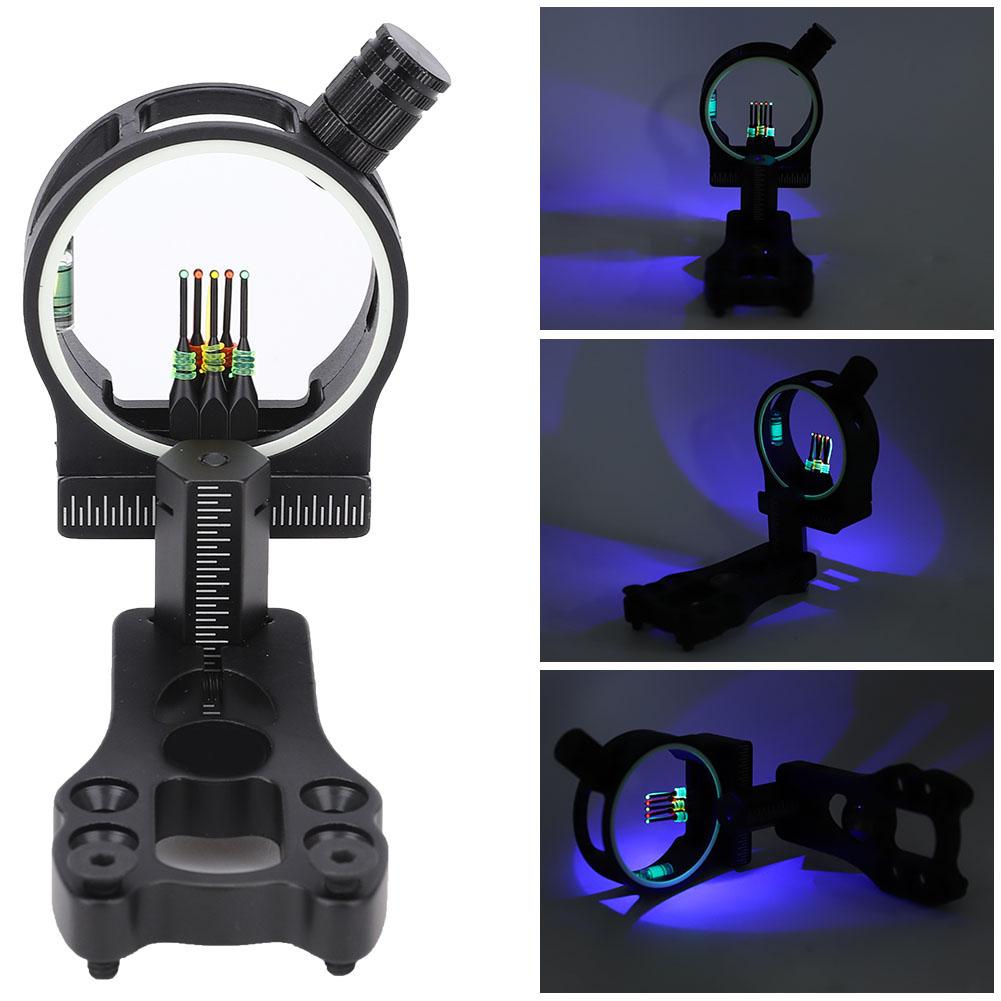 Aluminum Alloy Archery 5 Pin Compound Bow Sight Shoot Sighting Device Hunting Shooting Accessories
