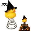 Pumpkin And Duck Decoration Halloween Tree Topper, Small Witch Topper Ornament with Holiday Metal Spring Base for Gothic Home Decor, Party Supplies