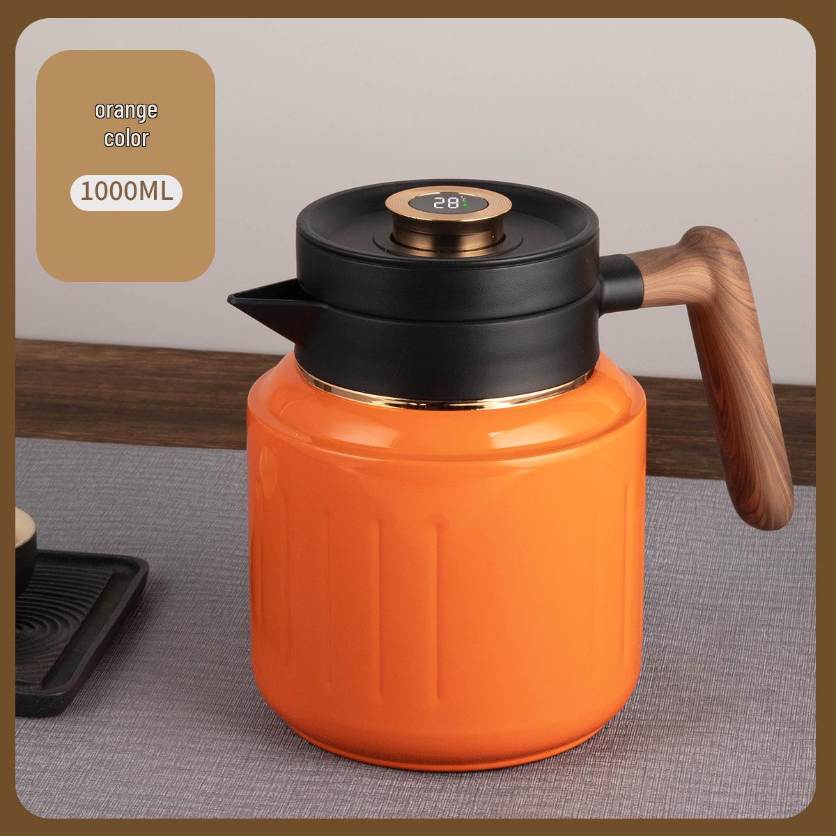 

316 Stainless Steel Large Capacity Insulated Tea Brewing Pot for Dried Tangerine Peel and Pu er Tea 1000ML оранжевый