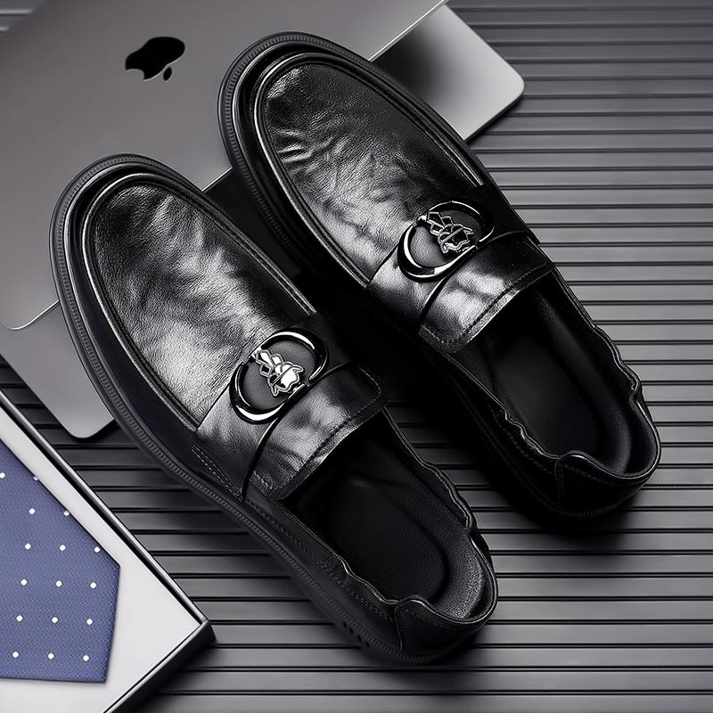 

Модная кожаная обувь для мужчин, повседневная обувь из натуральной кожи, модная деловая обувь Оксфорды, дизайнерская рабочая обувь высокого качества 38 чёрный