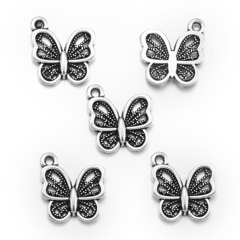 

30pcs 6 Colors butterfly Charms For Bracelets Necklace Pendant DIY Handmade Jewelry Making accessories 12*13mm D2143