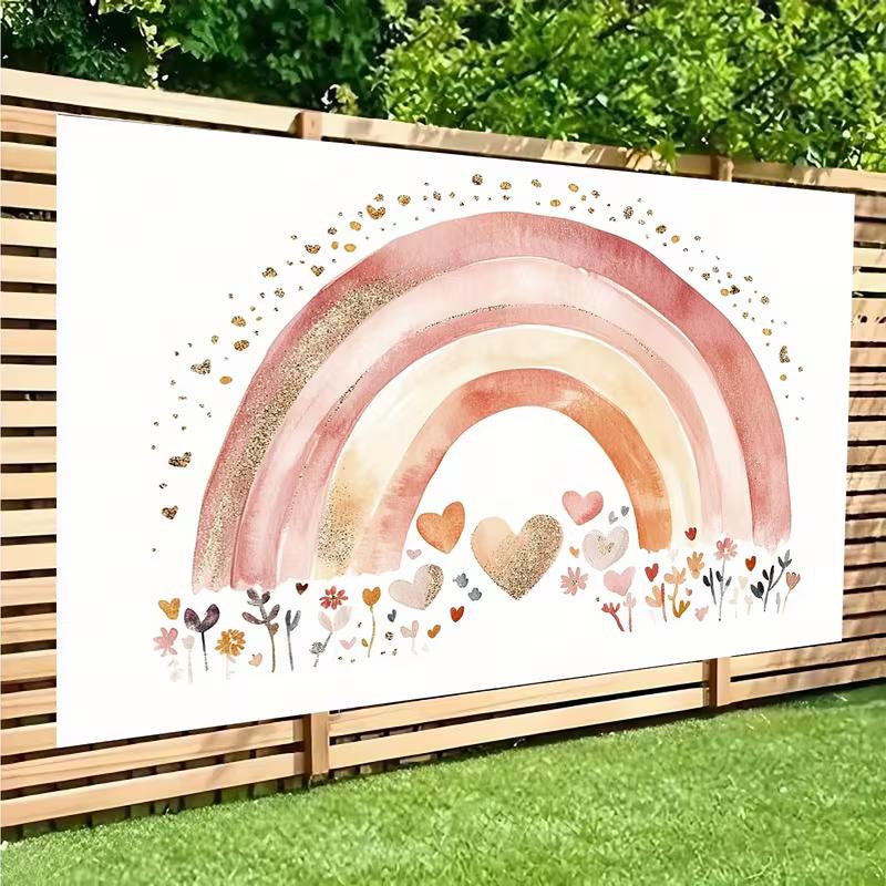 

2D Pastel Boho Rainbow Backdrop, Watercolor Rainbow Photography Background for Newborn & Family Shoots 47.2x31.5inch/120*80cm