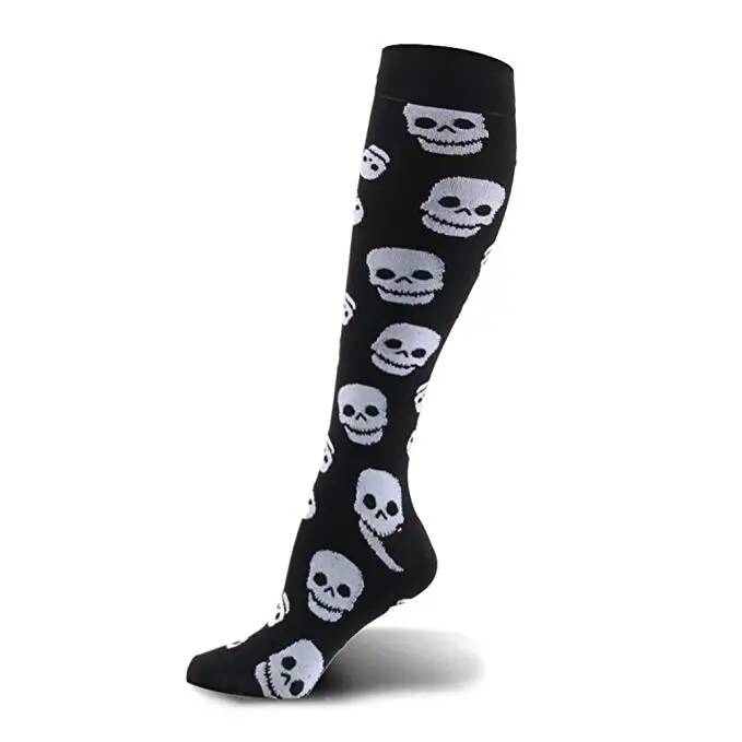 Compression Women Men Stockings Popular Love Pattern Stripe Lattice Star Compress Socks Running Sports Elastic Pressure