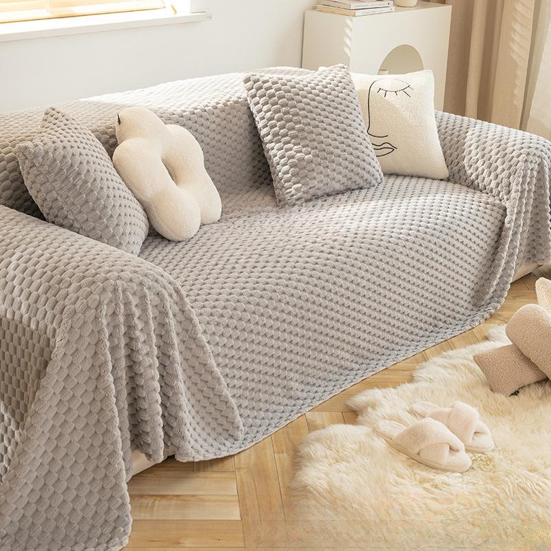 Ripebeskyttende Sofatrekk Stoff Ins Stil Sofahåndkle Vinter Plysj Sofatrekk Altomfattende Universalt Sofatrekk Fullt Dekket