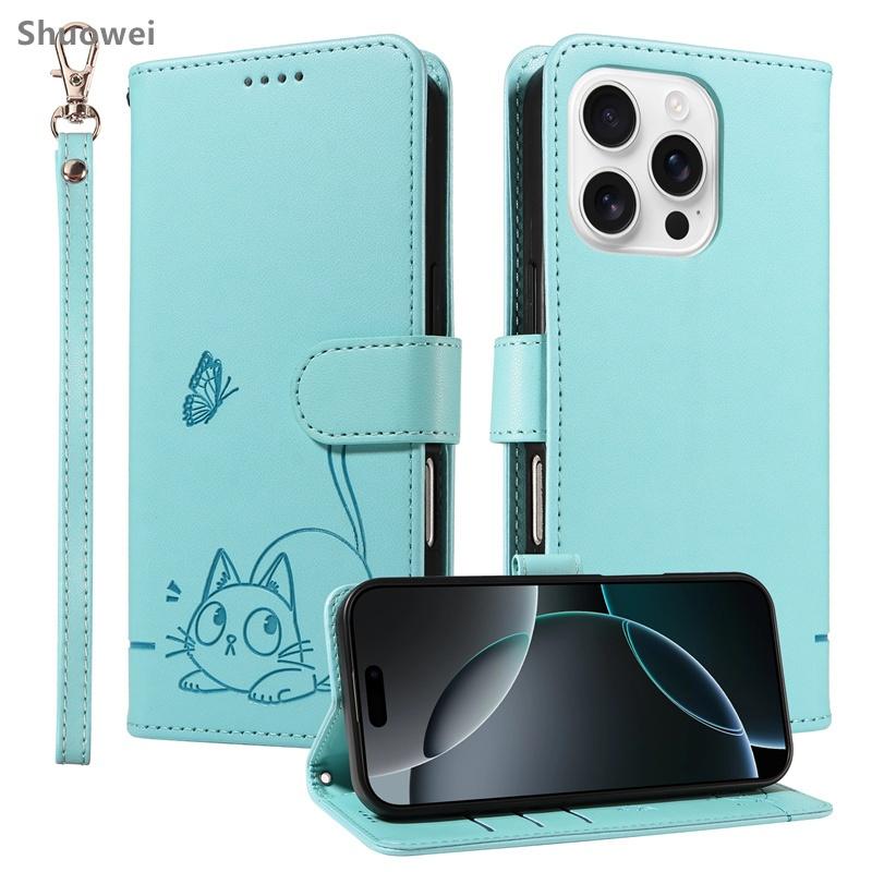 Case for Samsung Galaxy J3 J4 J5 J6 2016 2018 J7 PriMe J310 J330 J415 J510 J530 J610F Note 8 9 10 20 Ultra Pro Plus 5G Leather Flip Casing Bag Strap