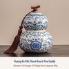 Qixuanyuan Blue and White Ru Kiln Gourd Ceramic Tea Caddy