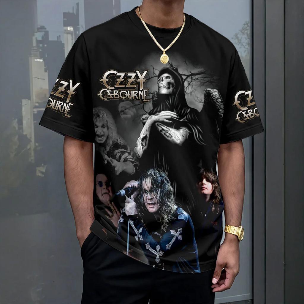 Rock Ozzy Osbourne Kapela 3D Potisk Tričko Pánské Dámské Móda Hip Hop Krátký Rukáv Nadměrná Velikost Sportovní Kulatý Výstřih Pánské Vrcholy Trička