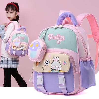 The Schoolbag Is Cute, the New Schoolbag for Primary School Students, the Cartoon Schoolbag, the Contrasting Color, and the Back of the 1st