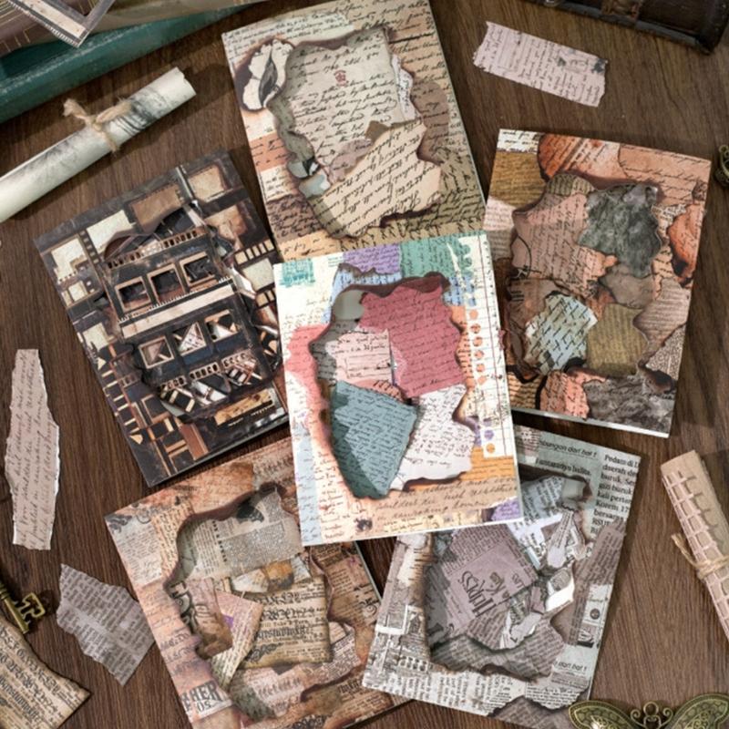 15Sheets Antique Paper Sticker Decorative Scrapbooking Sticker For Notebook Journals Card Making Craft Embellishments