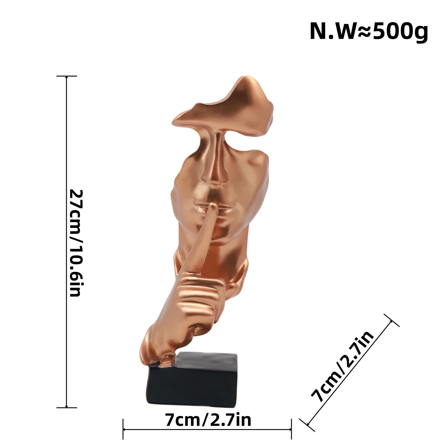 

European Silence Is A Golden Figure Abstract Statue Resin Craft Ornament Living Room Office Use Tabletop Decoration Supplies