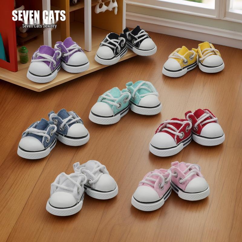 17cm Labubu Multi-Color Low-Top Canvas Doll Shoes - Dress-Up Photo Props