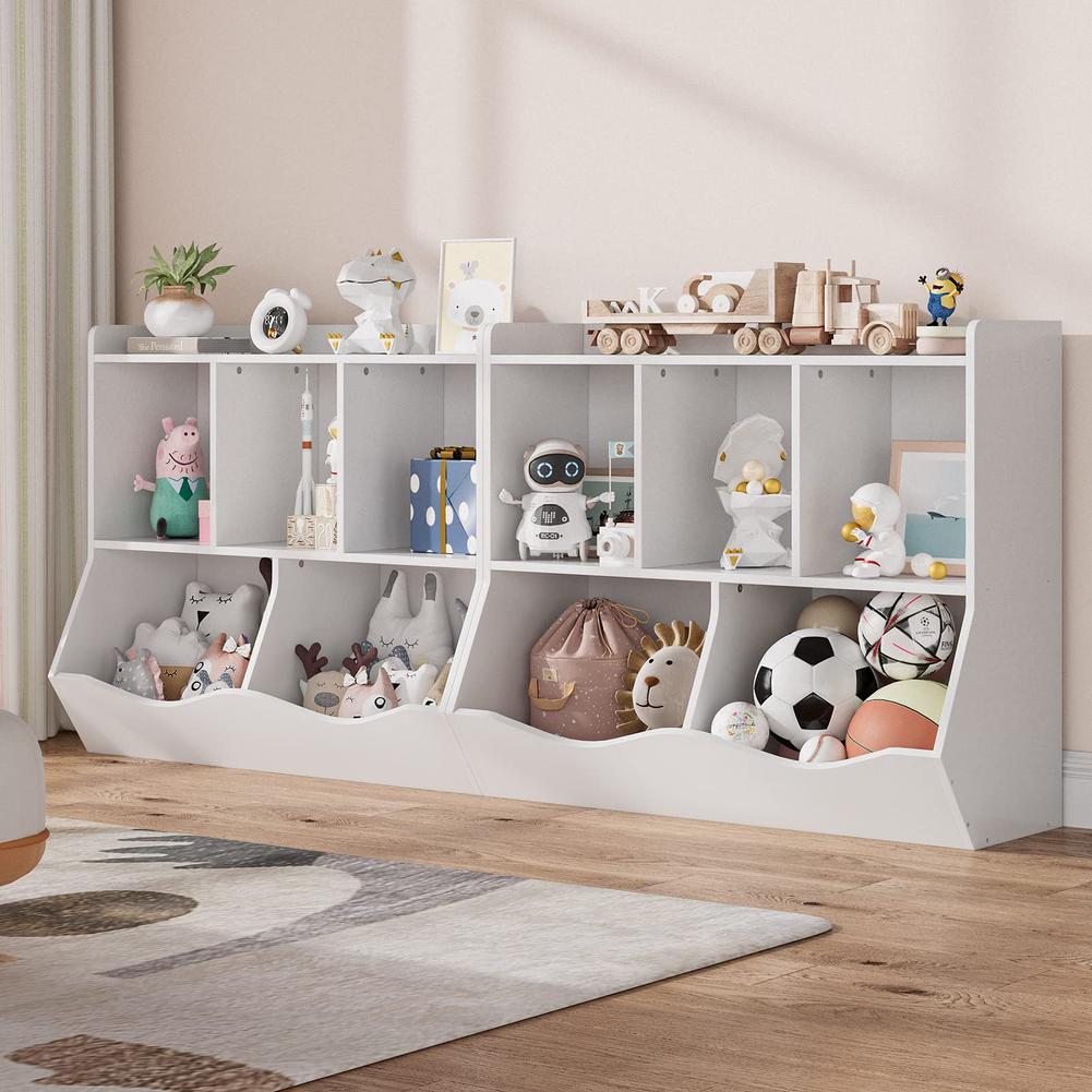 Estantería para niños y estantería para guardar juguetes con múltiples estantes y armario organizador Cubby para habitación de niños y niñas, sala de juegos y pasillo
