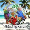 Custom Name Personalized Game Rainbow Friends Print Umbrella, Auto Open Close, 8‑Rib Sturdy Frame, Commute Camping Hiking Use, Birthday Gift