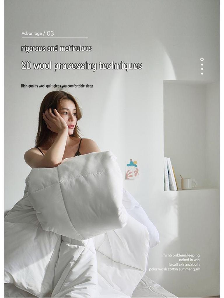 100% Australian Wool Quilt: Warm, Lightweight, Luxury Gift for Winter, Spring & Autumn Home Use