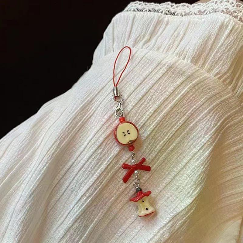 Cute Star Flower Mobile Phone Strap Kawaii Ceramic Beaded Mobile Phone Lanyard Bag Decoration Camera Pendant Fashion Keychain