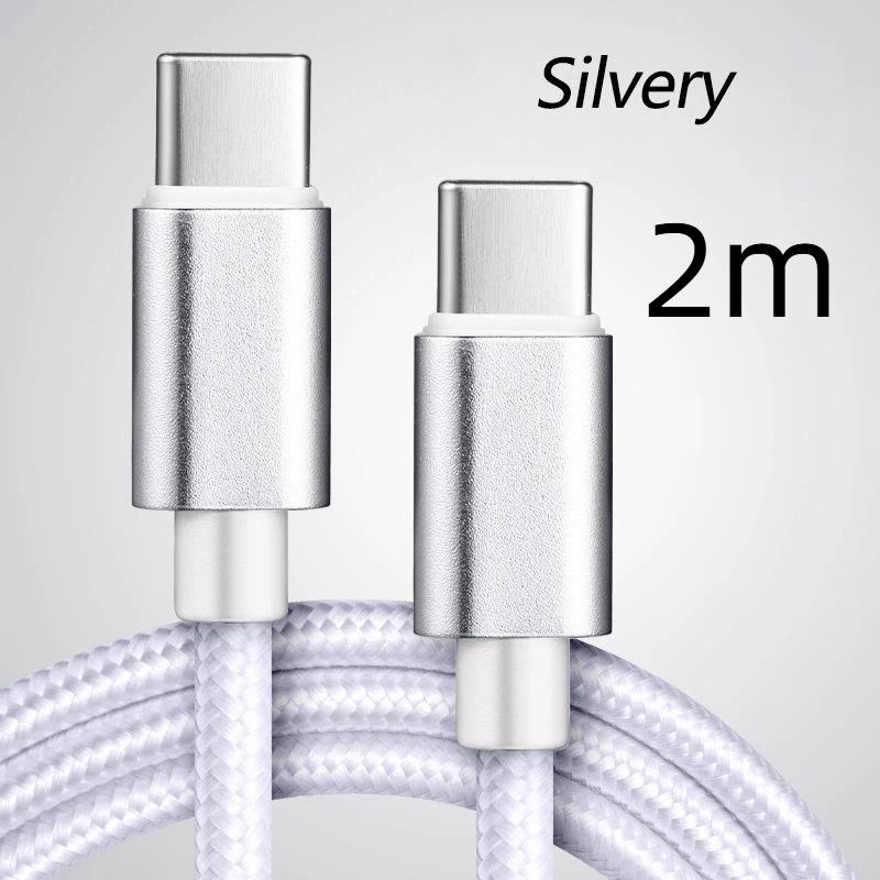 66W 5A Nylon 1/2/3Meters Usb C To Type C Fast Charging Cable For Mosr Mobile Phone Charging Cable