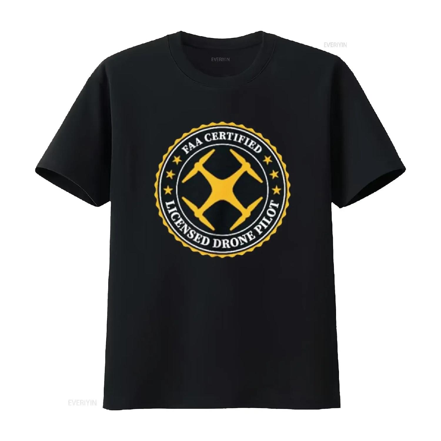 FAA Certified Licensed Drone Pilot FRONT BACK DESIGN T Shirt vintage Washed graphic Versatile Comfortable homme Stylish S