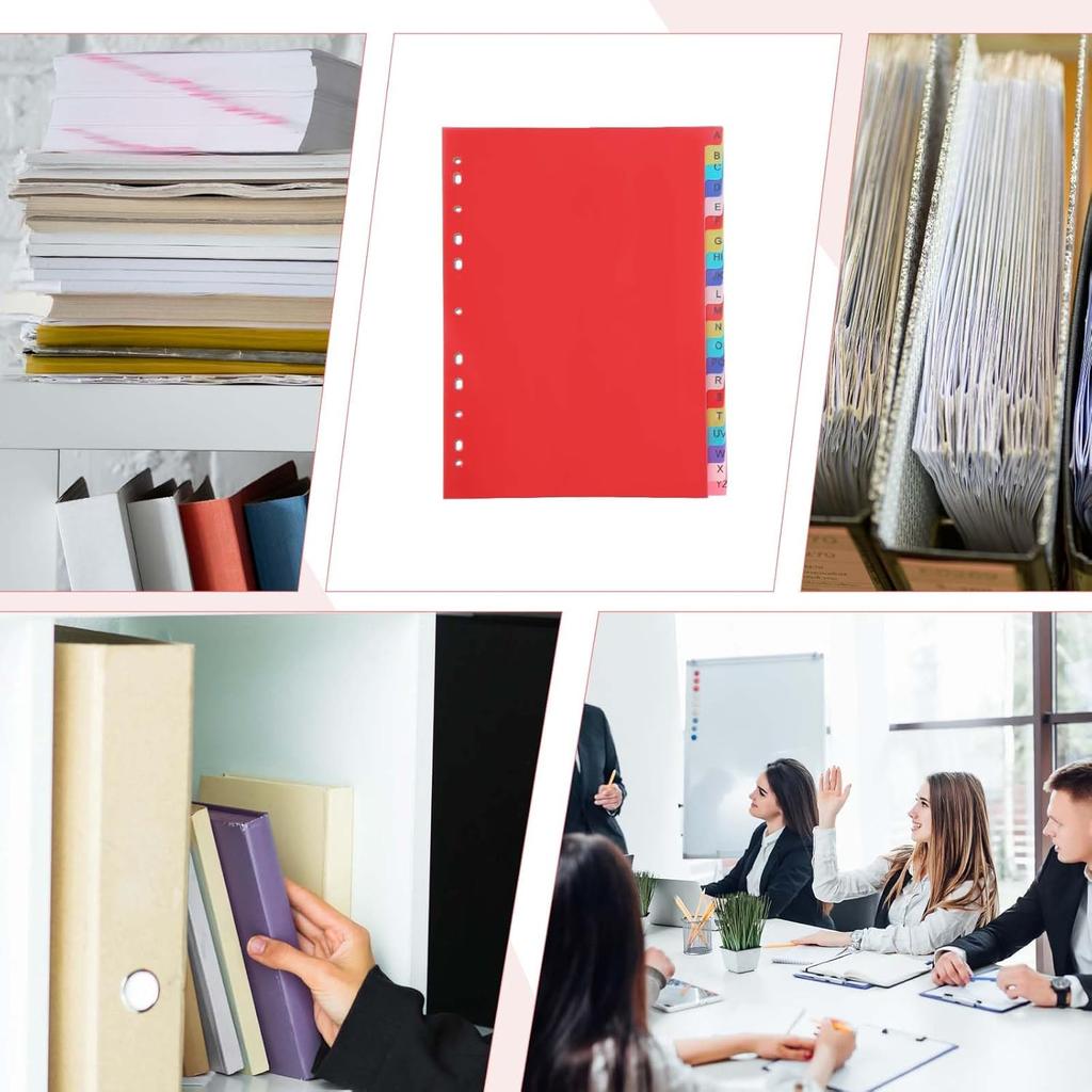 A-Z Dividers for 3 Ring Binder 21 Tab Plastic Binder Dividers with Tabs Multicolor Binder Tab Dividers Alphabet Index Divider for 2/3/4/11 Ring