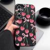 Crystal Cherry Fruits Bowknots Case For Samsung Galaxy A57 A37 A17 A56 A36 A26 A16 A55 A35 A25 A15 A54 5G S21 FE S22 S23 S24 Plus S25 Edge S26 Ultra