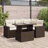 VidaXL Garden Furniture Set with Cushions 5 Pcs Brown Braided Resin 3326314