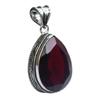 Red Garnet Hydro Gemstone Antique Silver Plated Pendant 2" J 2075