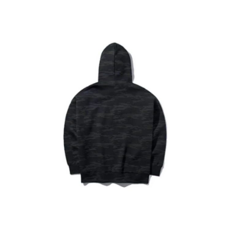 LI-NING Men's BADFIVE Loose Fit Pullover Hoodie Black Camo AWDQ157-3